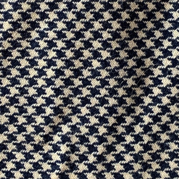 Made in Belgium women’s skirt houndstooth A-line navy white size XS academia - Picture 4 of 15